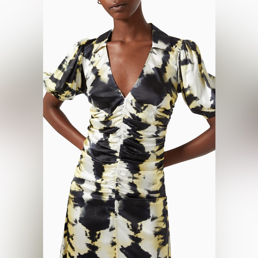 Ganni Tie Dye Ruched Midi Dress - Picture 4 of 12